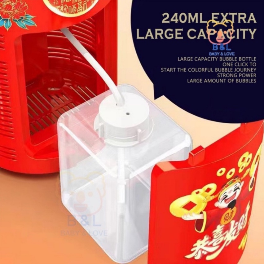 Kms 2023mainan Tahun Baru Firework Bubble Machine Gelembung Untuk Anak-Anak Gelembung Mesin Dengan Lampu Otomatis 13lubang Kembang Api Bubble Machine Untuk Pernikahan CNY Atmosphere Mainan Anak Hadiah