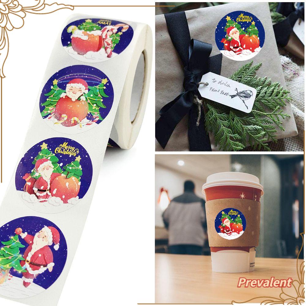 Preva Paper Stiker Candy Gift Packaging Kemasan Segel Merry Christmas Stiker Santa Claus