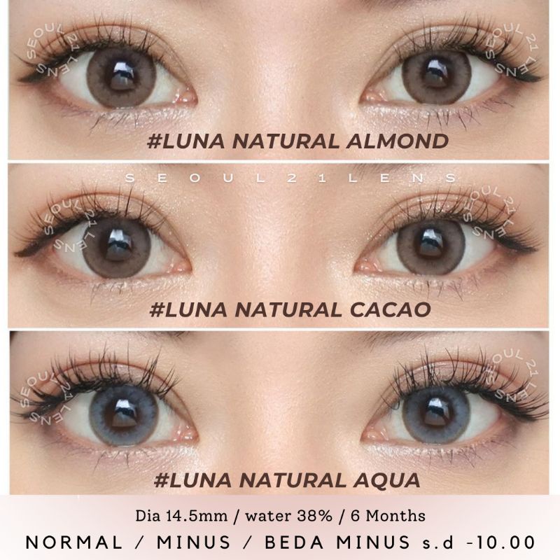 SOFTLENS EOS LUNA NATURAL ALMOND NORMAL MINUS s.d -10.00 Softlen KEMENKES