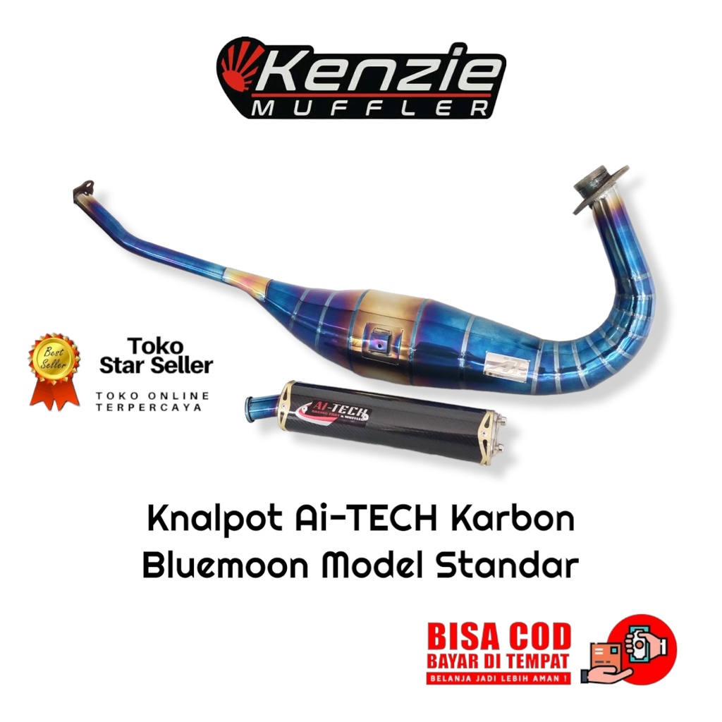 Knalpot Ai-TECH Karbon BLUEMOON model standar ninja 150R,150RR suara gurih,garing kemrincing