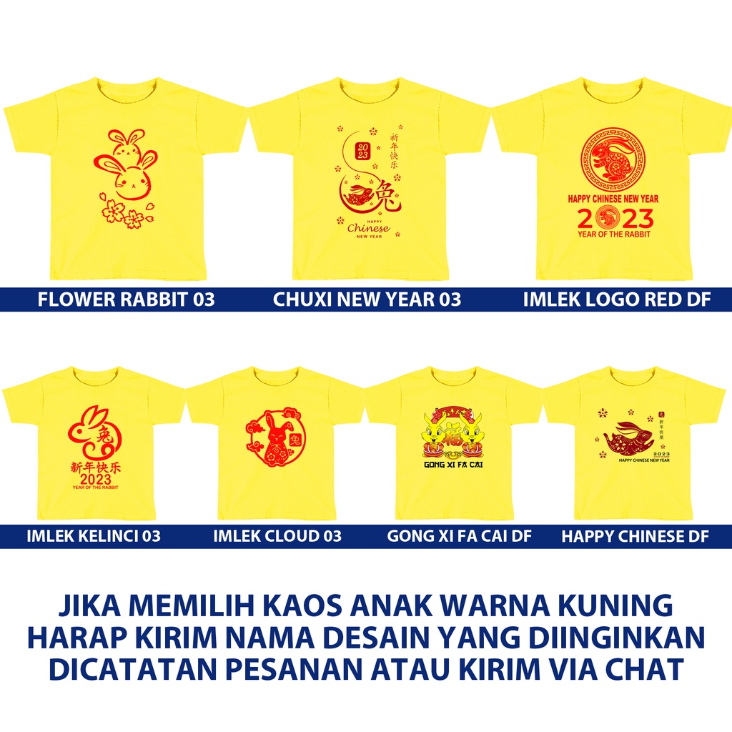 Kaos Imlek Sincia Anak &amp; Dewasa Distro Combed 30s Kaos IMLEK Sincia Chinese New Year Kaos Tahun Baru Cina Imlek Tahun Kelinci  SIGN CLOTH