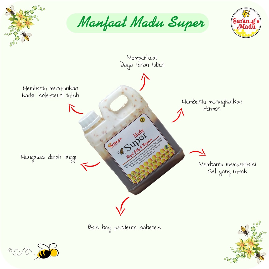 

Madu Super Original Raw honey+Royal jelly +beepolen +Propolis