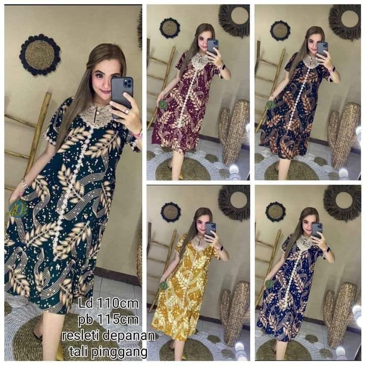 [TERLARIS] Dress Rayon Arabian Panjang Selutut Kekinian//Baju Daster Renda Wanita Santai Termurah