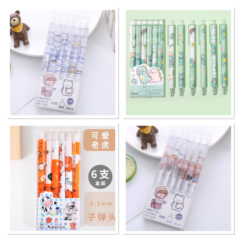 PULPEN GEL SET MOTIF - PULPEN AESTHETIC -PULPEN KARAKTER LUCU