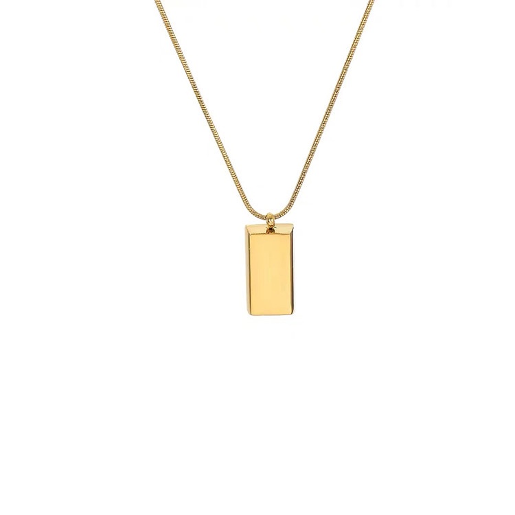 Y2k Pasangan fashion ins Kecil Emas Bata Liontin Baja titanium Kalung sweater Rantai Tulang Selangka Rantai