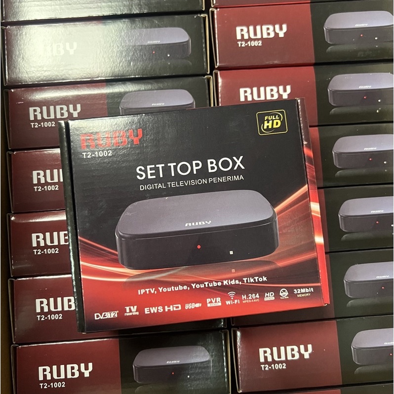 Set Top Box Ruby original TV Siaran Digital Full HD HDMI Receiver Bisa WiFi Youtube