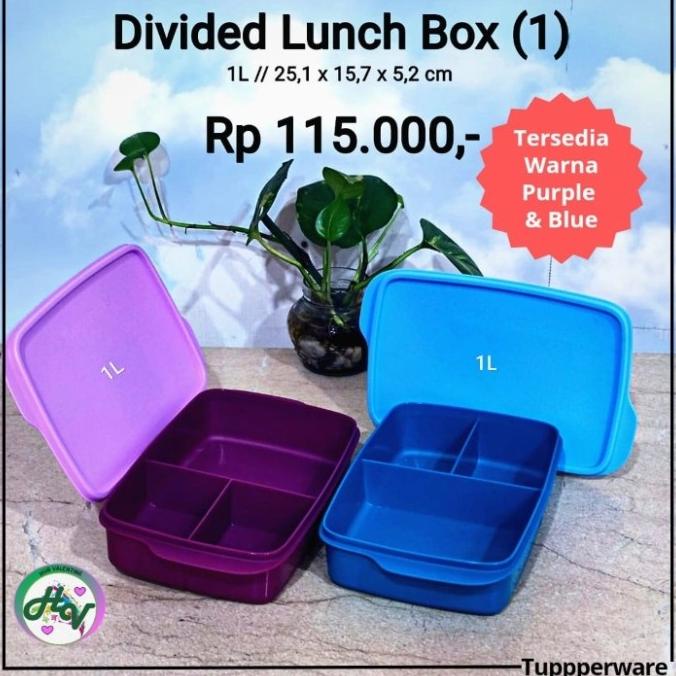 devided lunch box kotak makan Tupperware ori