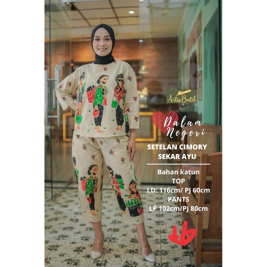 SETELAN CELANA CIMORY SEKAR AYU ONE SET SET SETELAN SET CP MOTIF KARAKTER KATUN JAVANESE BATIK TRADI