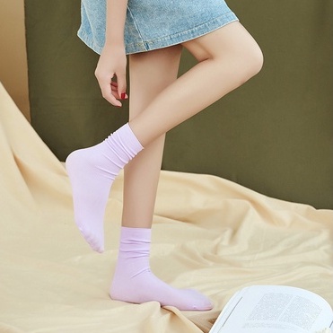 【COD】Kaus Kaki JK Lucu Warna Murni Keren Tipis Bernapas Jelly Color Kaus Kaki Tabung Sedang Untuk Pria Dan Wanita Korea Comfort Murah Import-FA