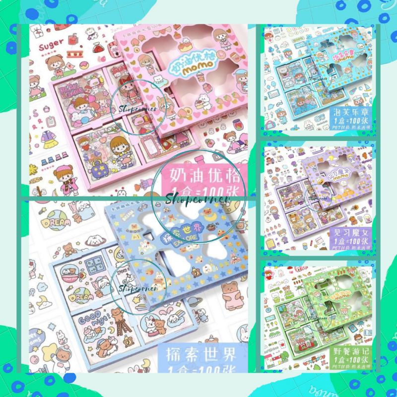 

Stiker 100 lembar semi transparan PET / Transparant sticker (1 box isi 100pc)