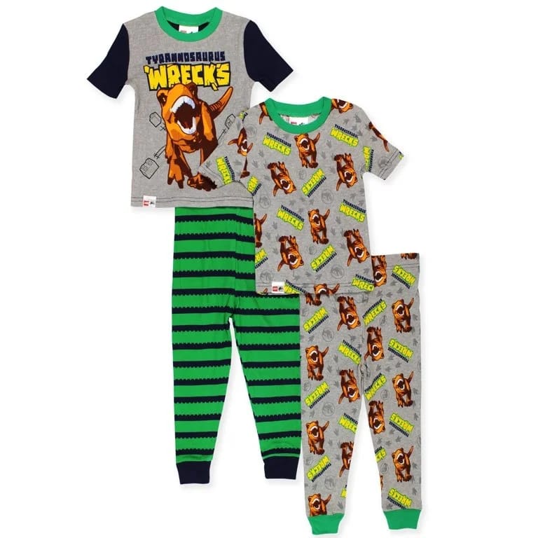 Lego Jurassic World Tyrannosaurus Wrecks Cotton Pajama Set 4pc Size 4T