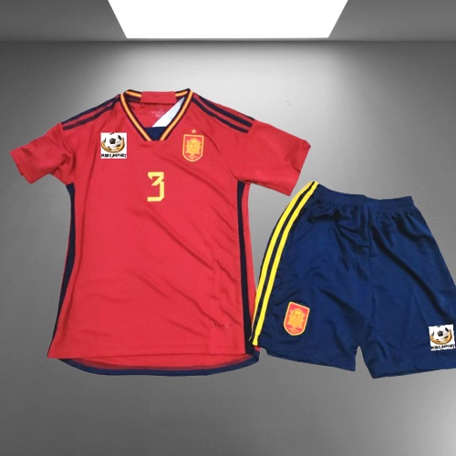 Jersey Baju Bola Anak Spanyol Home Kids World Cup Piala Dunia 2022 Fullset Satu Set Grade Ori