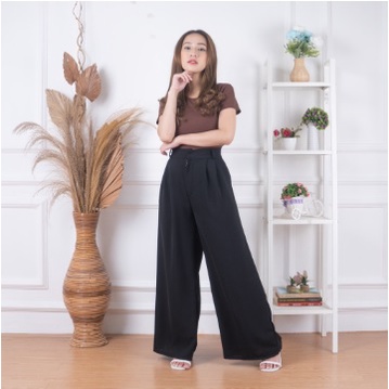 ZASKIYA - YORA PANTS KULOT CRINGKEL / Loose Pants Kancing / Celana Kulot Wanita Crincel/ Celana Kantor Formal/Casual /Trousers Wanita