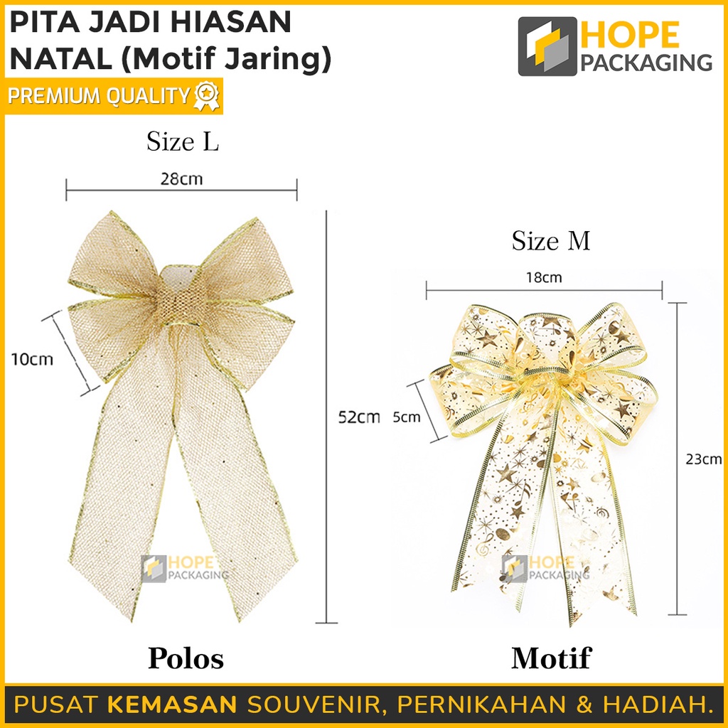 Pita Jaring / Pita Kado box Lebaran  / Natal hampers M = 18x 23x 5 cm / L= 28 x 52x 10 cm