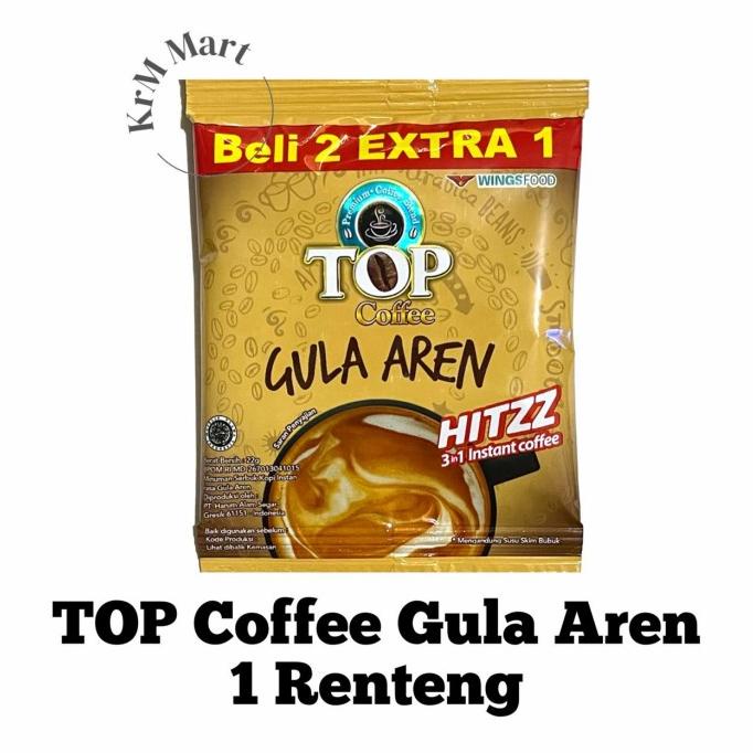 

[BISA COD] Top Coffee Gula Aren 1 renteng isi 15 kopi bubuk instan hits