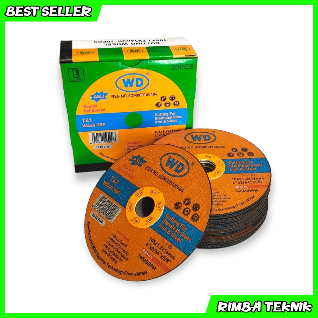 Batu gurinda gerinda potong besi mata cutting wheel WD 4 x 1,2 asli