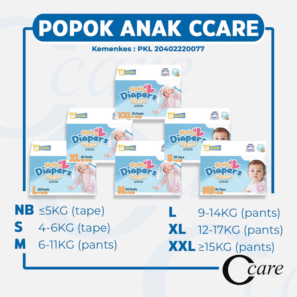 [MH] Pempers Pants Popok Baby Diapers C-Care Size L Isi 28 Pcs