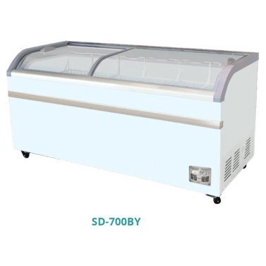 GEA SD-700BY / SD700BY Sliding Curve Glass / Chest Freezer / Freezer Box Kaca 700 Liter 628 Watt