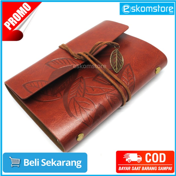 

Buku Catatan Binder Kulit Retro Leaf Kertas B7 - BSD666