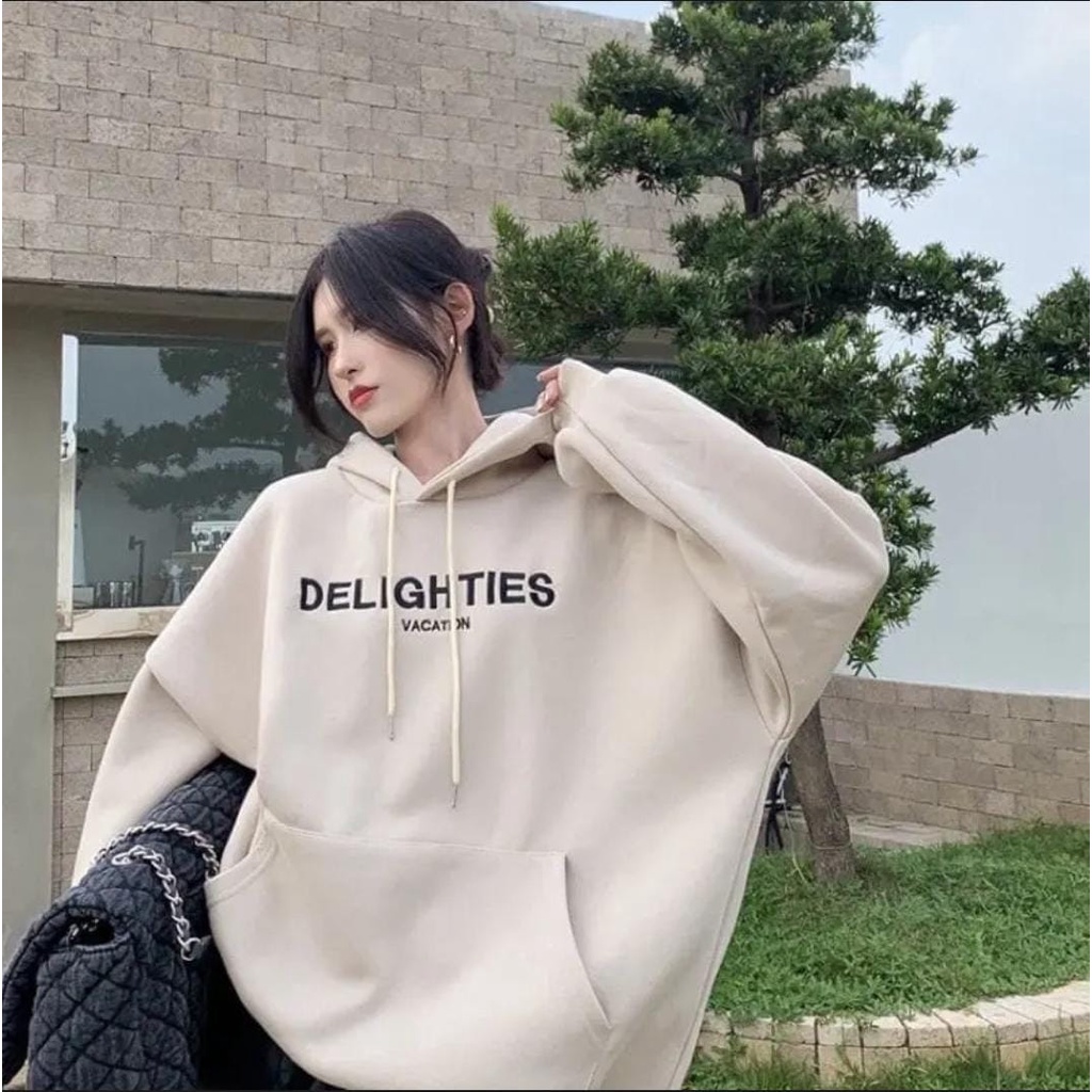 HOODIE UNISEX DELIGHTIES VACATION - JUMPER UNISEX PREMIUM KOREAN STYLE FLEECE TEBAL LEMBUT TERBARU,