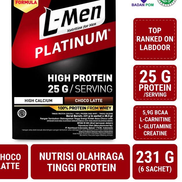 

LKJ-64 L-Men Platinum Choco Latte Box (25g protein/serving) - Suplemen Tinggi Whey Protein Rendah Lemak [232]