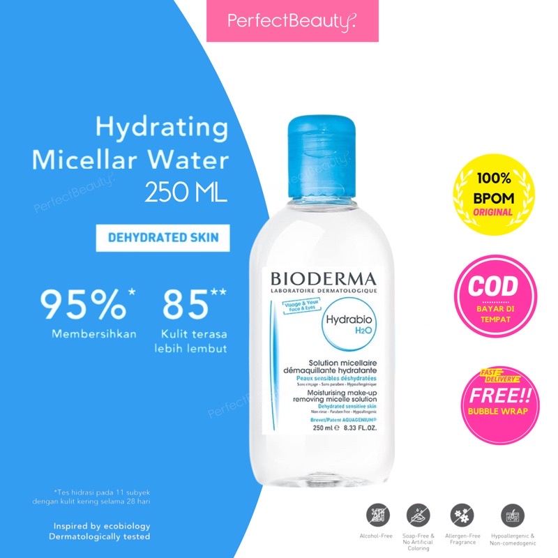 Bioderma Hydrabio H2O (100ml/250ml) ✓ORI ✓BPOMN