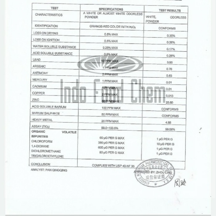 

Titanium Dioxide Fgx 500Gr Usp/Food Grade Ex Rrc, Pemutih Makanan Tx01S0X-