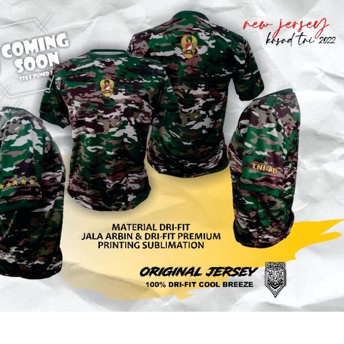 Banyak Peminat kaos TNI kasad - jersey TNI kasad baru - daleman PDL Baru - loreng kasad baru