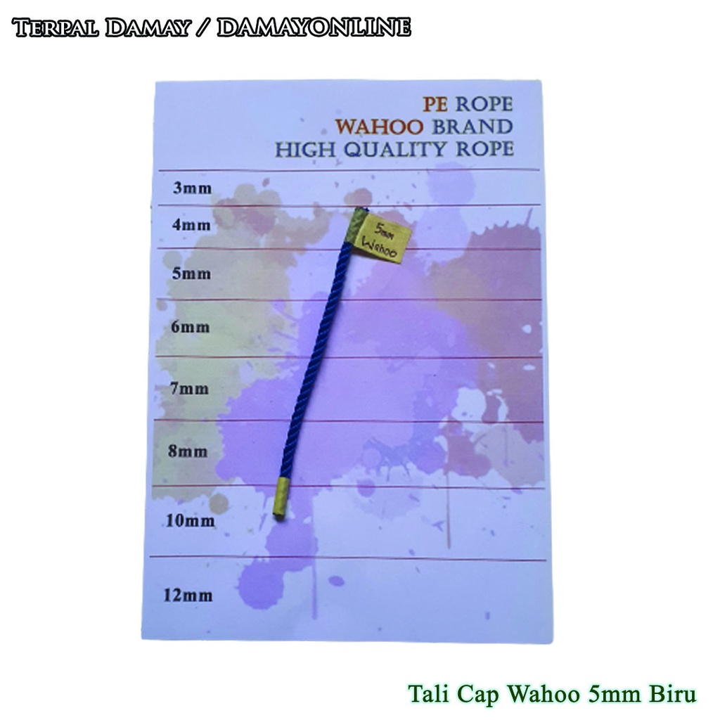 

Tali Tambang PE Cap Wahoo 5mm Biru / Meter ( Harga Per Meter )