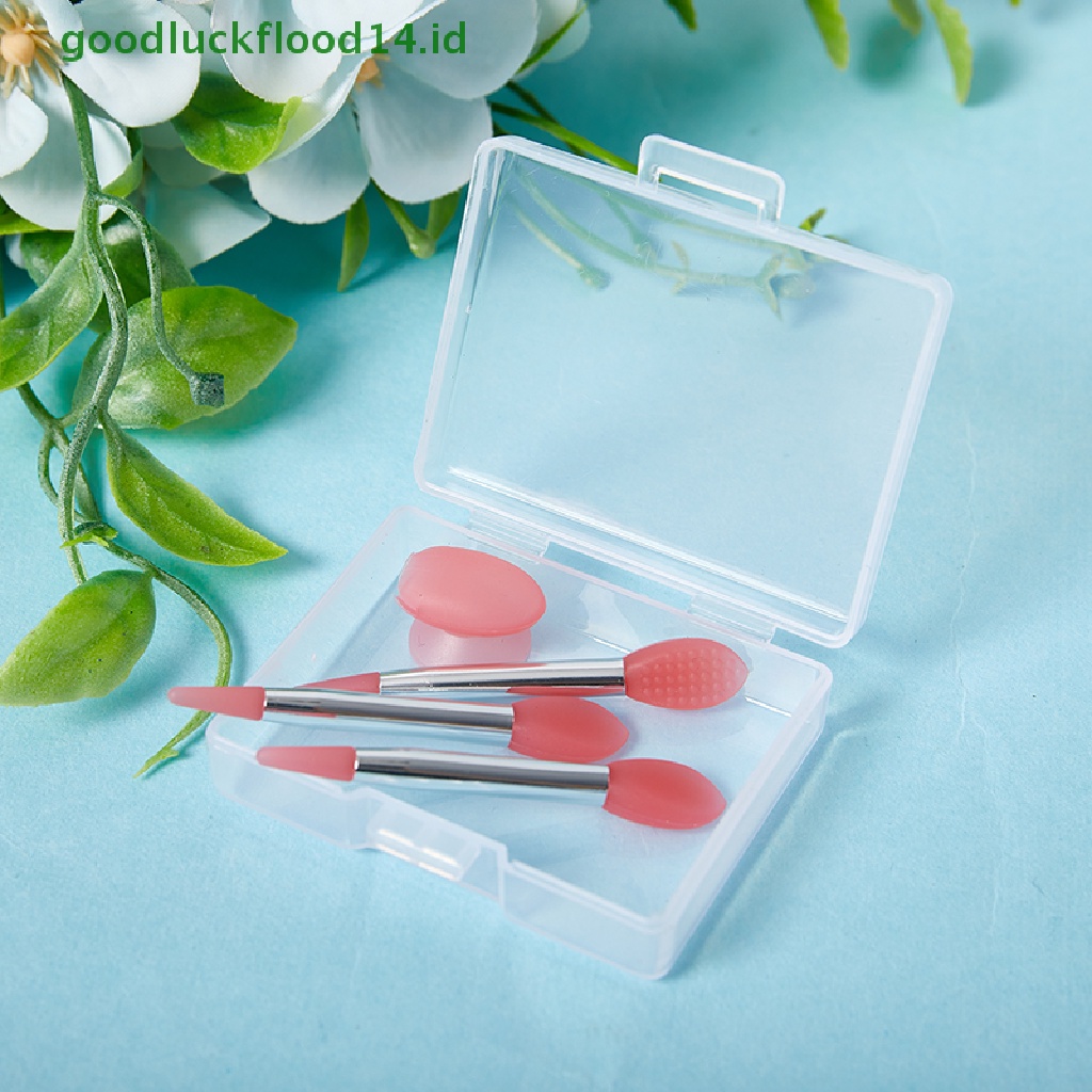 [GOOGFOUR] 3pcs Silikon Lip Balms Lip Mask Brush Dengan Sucker Penutup Debu Makeup Brushes [TOP]