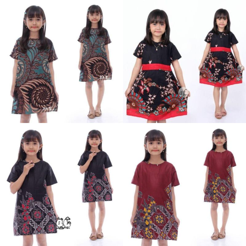 DRESS BATIK ANAK USIA 3-12TAHUN