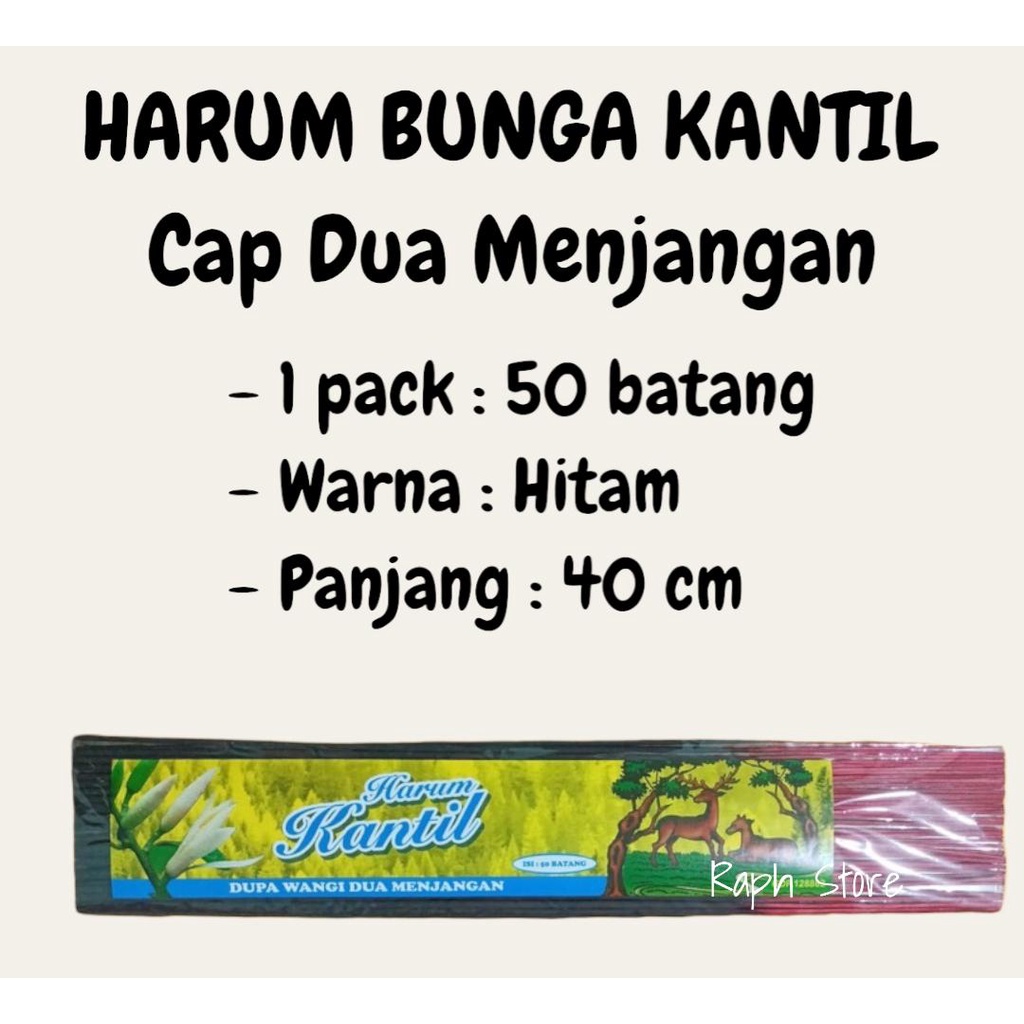 Dupa Hio Bunga Kantil Hitam isi 50 batang Cap Dua Menjangan  Kualitas Celup Special For Love