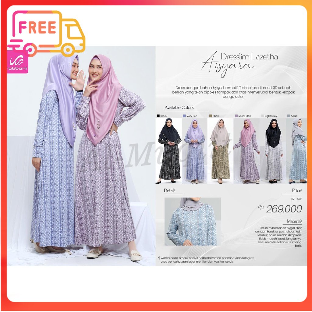 NEW DISKON RABBANI ORI Rabbani - Dresslim Lazetha Aisyara / Gamis Dresslim Rabbani Terbaru Al-Muqiit