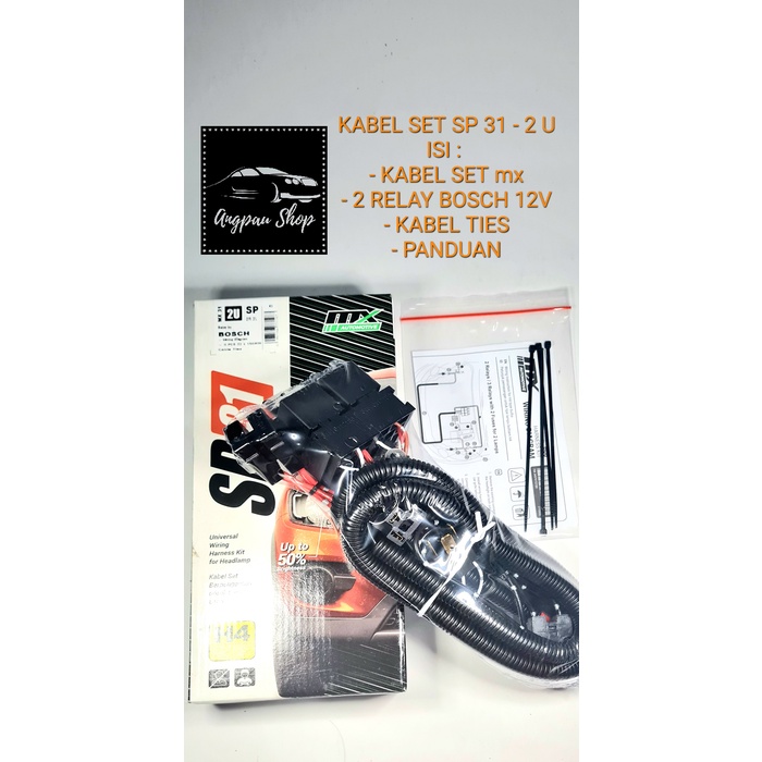 READY - Kabel Set 2 Relay 2 Lampu MX seri SP31 - 2U untuk lampu MOBIL H4