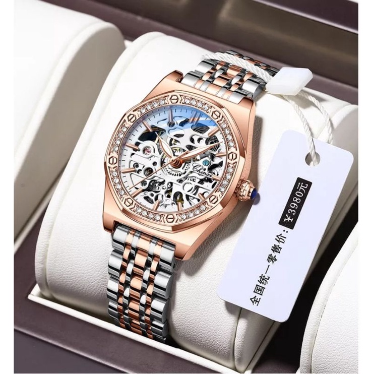 Jam Tangan Wanita Oak Diamond Luxury Mekanik Automatic Chenxi