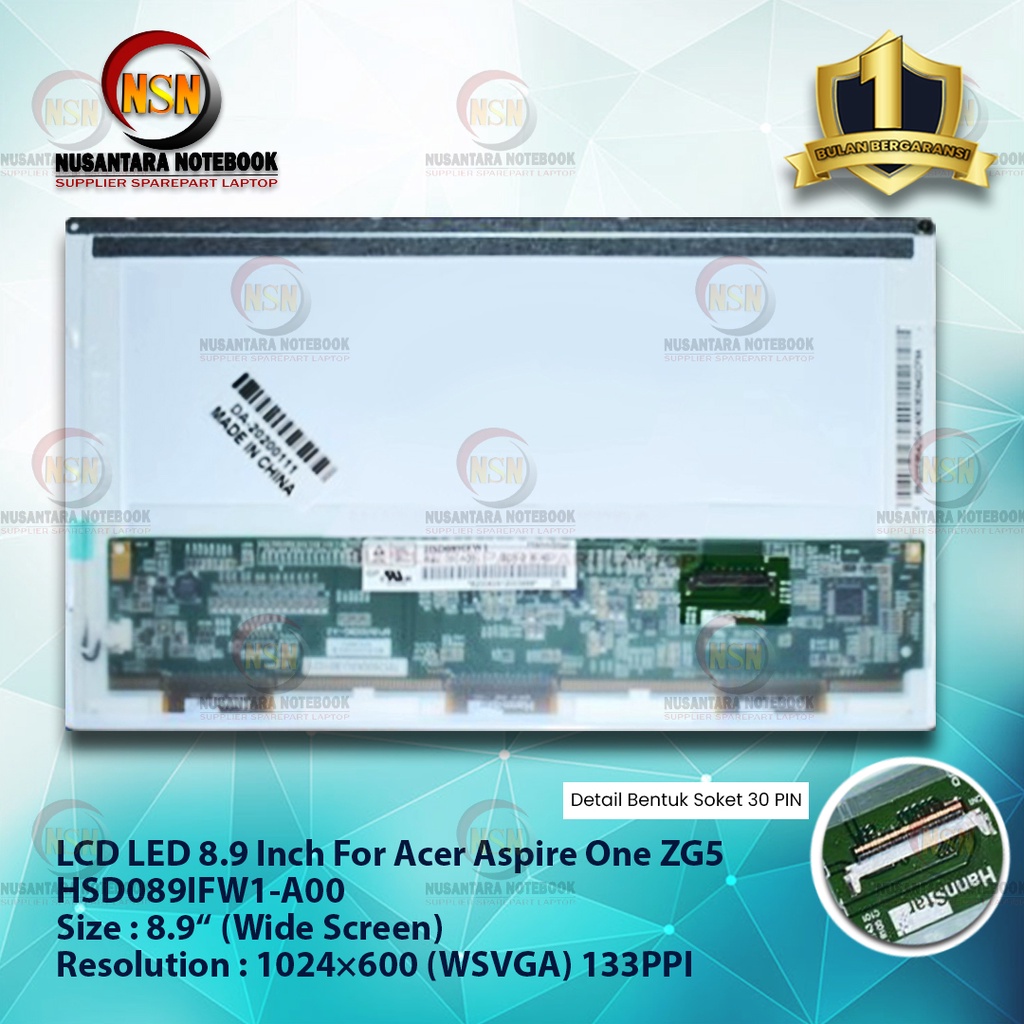 LED 8.9 Inch Standart untuk Acer Aspire One ZG5