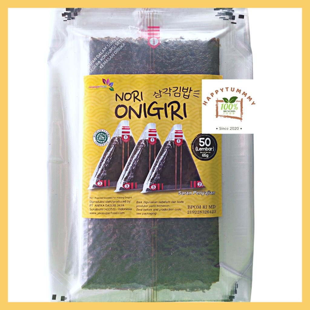 HPT - Nori onigiri wrapper 50 LEMBAR JAVA Halal Seaweed Nori Wrapper Nori Triangle / Sushi Nori rumput laut