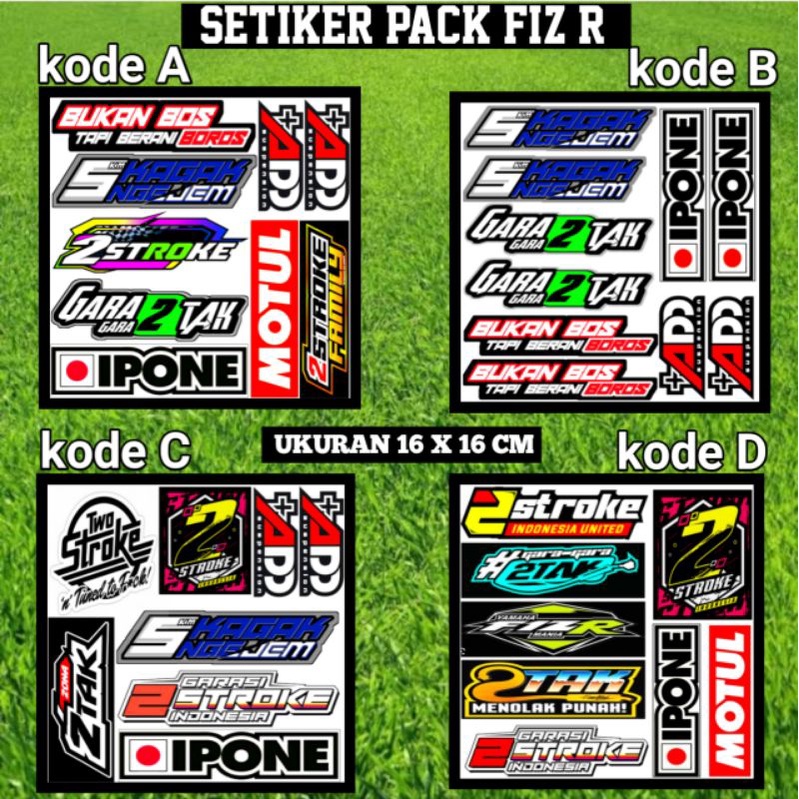 SETIKER LEMBARAN KOTAK FIZ R BAHAN VINLY SETIKER 2 STROKE, 5KM KAGAK NGEJEM, IPONE,Motul SETIKER MUR