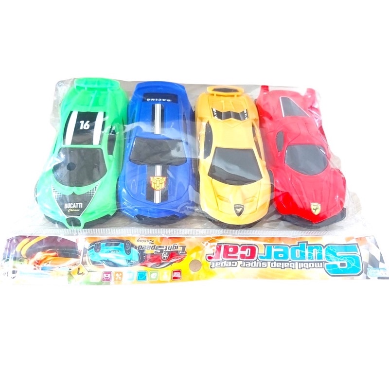 MAINAN MOBIL MOBILAN MM14 MAINAN MOBIL SPORT 1 SET 4PCS MM 14