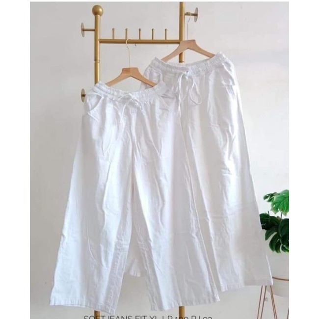 celana highwait kulot -celana kulot polos wanita - kulot jeans wanita dewasa - kulot jeans putih - k