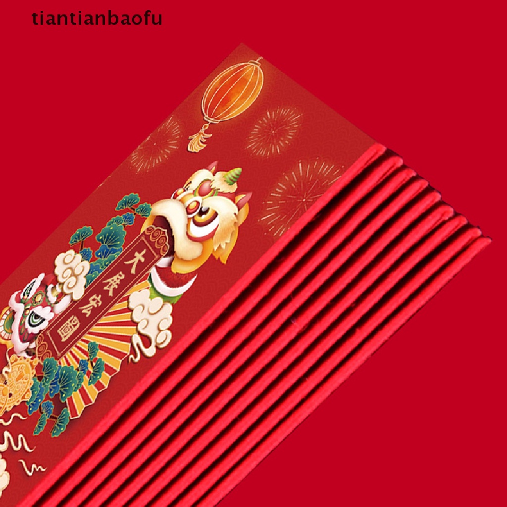 [tiantianbaofu] 6/12pcs 2023paket Merah Imlek Kreatif Tahun Baru Amplop Merah Festival Musim Semi Hongbao Kartu Yunani Amplop Butik