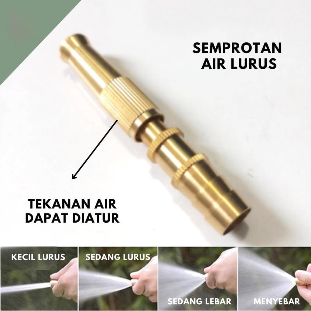 SEMPROTAN AIR CUCI MOTOR KUNINGAN HOSE NOZZLE SPRAY STEAM TAMAN MOBIL WATER JET