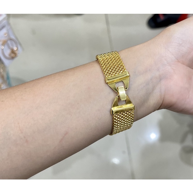Fifi Fashion Gelang Model Lebar Simple Xuping Model Perhiasan Lapis Emas GL001