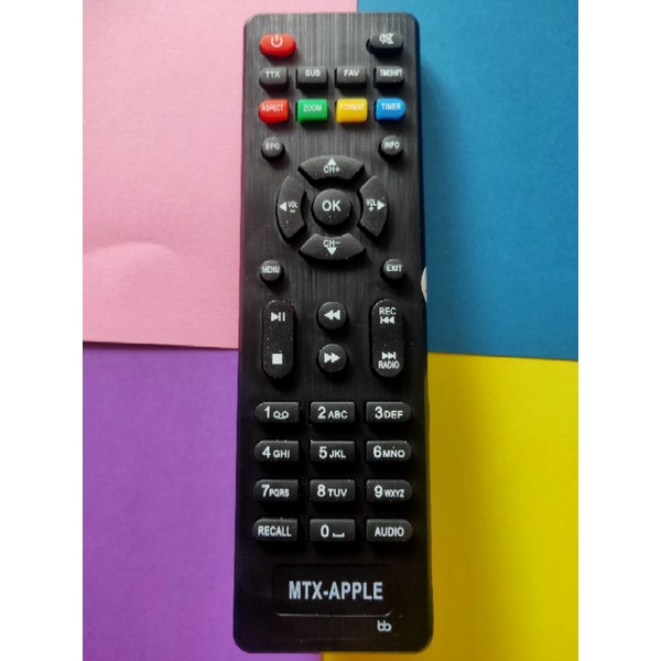 Remote STB MATRIX APPLE RED - APEL HD DVB-T2 UHF tombol empuk