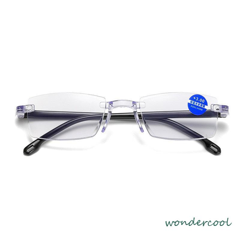 Kacamata tepi potong presbiopia tanpa bingkai Wanita Pria Kacamata Jarak Jauh Jarak Dekat-Won