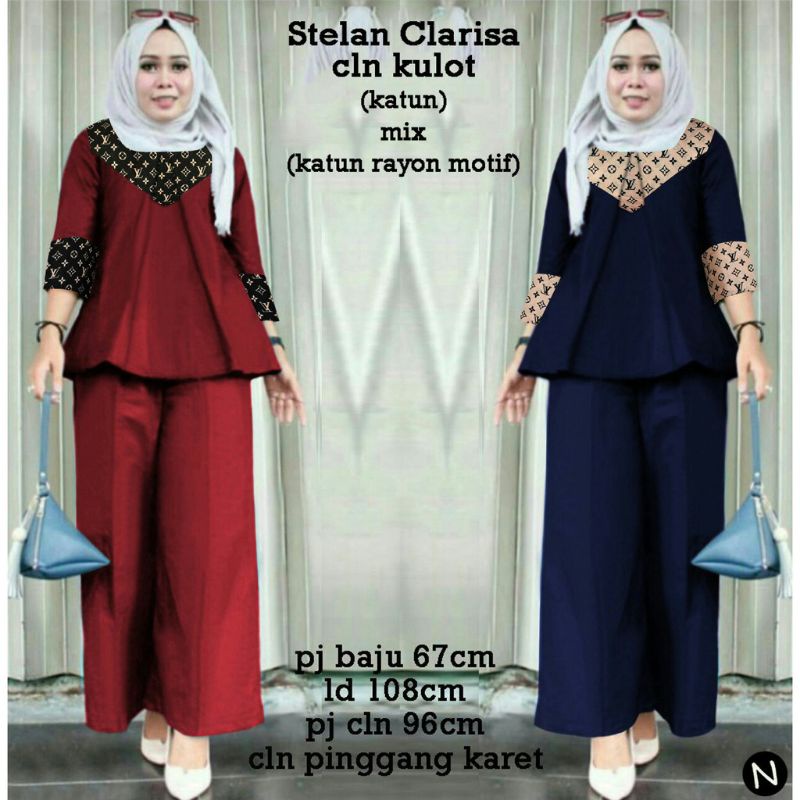 set baju kulot wanita modern/set baju kantor/baju muslim/baju kerja bumil/set blouse wanita ABG