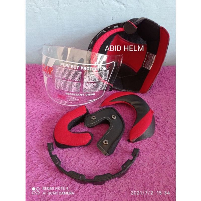 paket Busa helm nhk predator fullset dan kaca visor helm warna clear bening