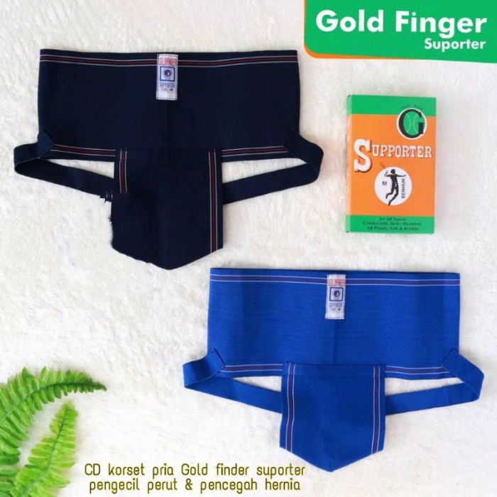 1 Box 1 Pcs Korset Supporter Gold Finger - Celana Dalam Pria - Celana Turun Bero / Hernia