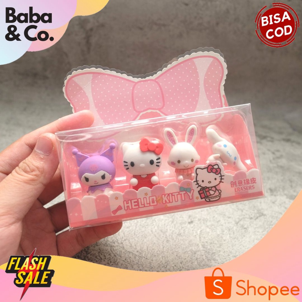 

PENGHAPUS SANRIO FAMILY BOX MEWAH KT1203-01 PENGHAPUS HELLO KITTY 1 SET ISI 4 PCS PENGHAPUS LUCU UNIK MURAH ALAT TULI SEKOLAH KANTOR ATK MURAH BISA COD