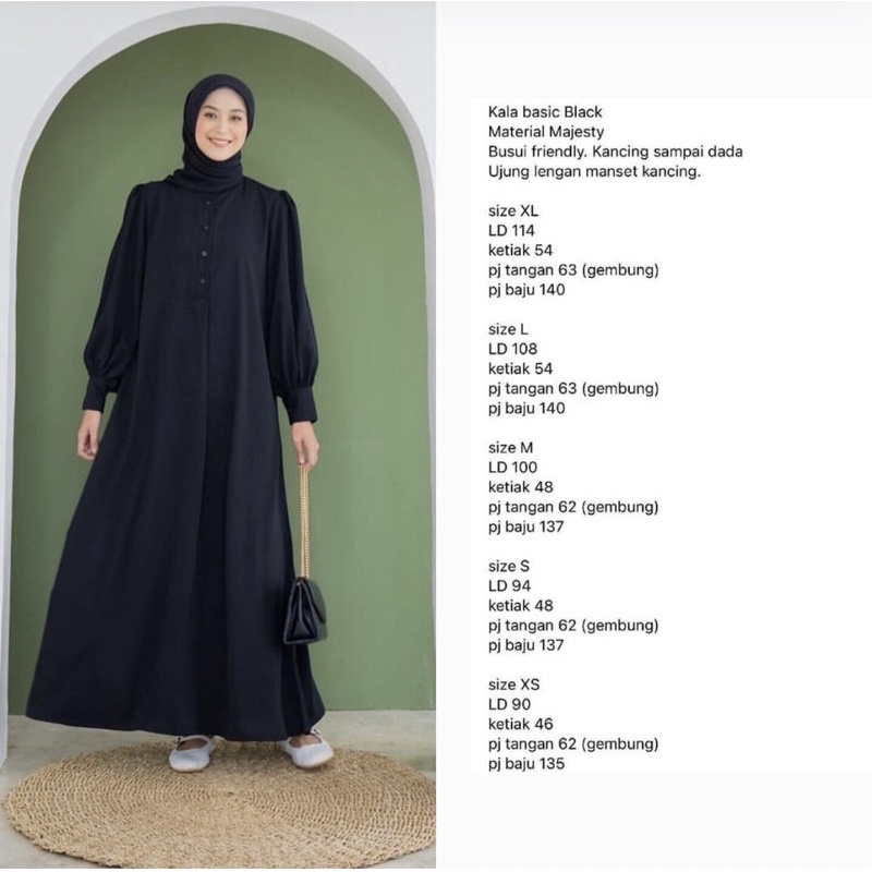 Kala basic Black size S M L dan XL by. Ema daily